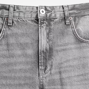 Custom High Quality Streetwear <b>Men's</b> Straight Mid Rise Canvas <b>Jeans</b> Breathable Quick Dry <b>Drawstring</b> Closure 100% Cotton - Product Image 6