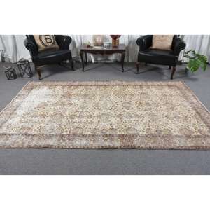 Alfombra Turca Vintage de 5.2x9.2 pies, Alfombra Floral Marrón - Product Image 3