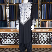 Desain Terbaru Set Dua Potong Tradisional Etnik Shalwar Kameez Afghani Pria Pakaian Punjabi Bergaya Mewah untuk Pernikahan
