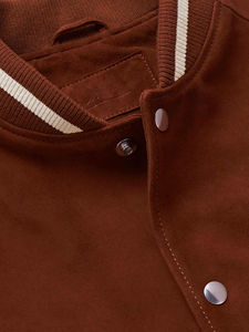 Veste universitaire d'hiver pour homme à logo personnalisé, col montant, fermeture à boutons sur le devant, type veste de baseball universitaire, best-seller - Product Image 4