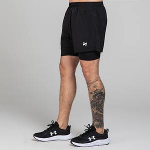 100% Polyester Hommes Board Shorts Taille Moyenne Cordon Fermeture Solide Noir avec Sublimation Tricoté Toile Motif - Product Image 1