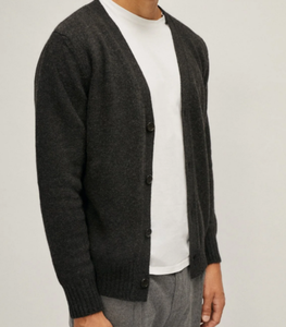 Pull en tricot personnalisé avec logo Ottoknit, mélange de laine de luxe, cardigan en cachemire haut de gamme pour homme - Product Image 2