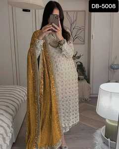 Nuevo diseñador indio pakistaní Salwar trajes aburrido cosido pesado bordado trabajo vestido indio precio más bajo Salwar Kameez traje - Product Image 4