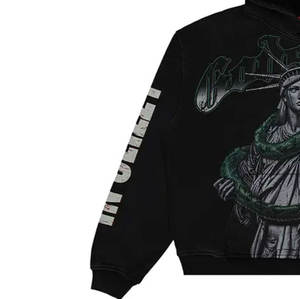 Sweats à capuche pour hommes, streetwear d'automne, uni, avec poche, 250 g/m², 100 % polyester, tissu polaire, logo brodé personnalisé, vintage, surdimensionné, faible MOQ - Product Image 3