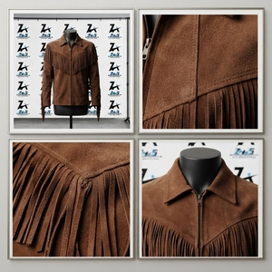 2026 Newest Design Brown Suede Leather <b>Jacket</b> <b>Western</b> Fringe Vintage Casual Outerwear Custom Design Suede Leather <b>Jackets</b> - Product Image 4