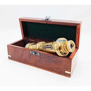 Telescopio de latón antiguo en caja de madera Dollond London Spyglass Maritime Collectible para observación de aves regalo de Navidad al por mayor - Product Image 5
