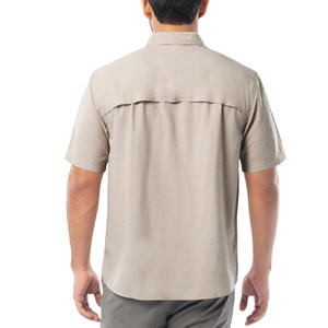 Camisas de Pesca de Manga Corta con Botones y Protección UV para Hombre, con Cuello Alto y Logotipo Personalizado - Product Image 2