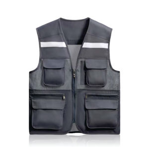 Chaleco DE SEGURIDAD reflectante con patrón de diseño de logotipo personalizado de poliéster estampado para construcción y construcción de jardines - Product Image 6