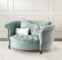 Canapé de luxe du milieu du siècle Fauteuil rond Sessel en tissu de velours moderne Canapé simple