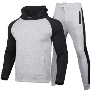 Autumn Men's Sportswear Solid Color Sweatshirt + <b>Pants</b> 2-Piece Casual Track <b>Suits</b> for Winter on Sale - Product Image 2