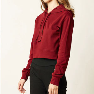 Sudaderas con capucha recortadas para mujer, precio al por mayor, sudadera elegante con estampado gráfico personalizado de Standard International - Product Image 6