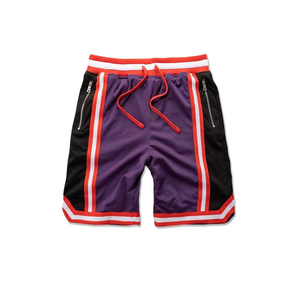 Top Selling <b>Men's</b> High Street Casual Striped Mesh <b>Shorts</b> Custom <b>Patch</b> Embroidered Rice Holes Solid Color Block Design for Boys - Product Image 5