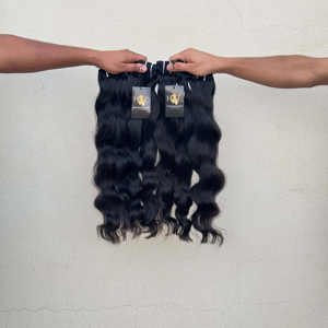 Paquets de cheveux non transformés Indian Temple, vente en gros paquet de tissage de cheveux humains brésiliens blonds 613 avec fermeture HD - Product Image 2