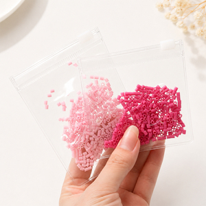 Pochettes en PVC à fermeture éclair prêtes à être expédiées pour perles Perler et fournitures de bricolage, en plusieurs tailles, transparentes et refermables - Product Image 5