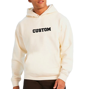 Sudaderas con capucha en blanco de lana regular de poliéster y algodón con hombros caídos para invierno para hombre, logotipo frontal personalizado, ropa de calle ajustada transpirable - Product Image 2