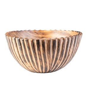 Juego de Cuatro Vajilla Ensaladera de Madera Forma Redonda Tazón de Sopa de Diseñador Hecho a Mano Clásico Elegante Lujo Tazón de Madera para Servir - Product Image 6