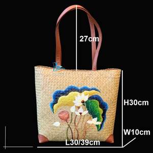 Vietnam pintado a mano de verano Seagrass bolsa - Product Image 2