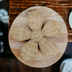 Luxury Eco-Friendly Rattan Flower <b>Wall</b> Decoration Artistic Daisy Tablemat Placement for Festive Christmas Basket Pattern - Product Image 2