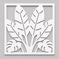 Panneau de séparation d'espace décoratif moderne en PVC découpé CNC, écran tropical 600 x 600 mm, résistant aux UV, léger