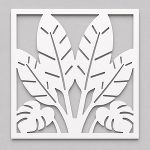 Decorative CNC Cut PVC Privacy Screen Room Divider Panel Tropical Screen 600 x 600 mm Made in Germany - Product Image 2