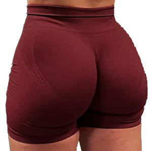 2023 femmes taille haute entraînement Fitness Leggings bout à bout sport Biker Shorts solide cordon bonne vente Shorts chauds - Product Image 5