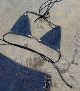 Ensemble décontracté 2 pièces prêt à expédier : Haut ample à manches courtes et short – Tenue d'été en jean pour femme 2025 - Product Image 4