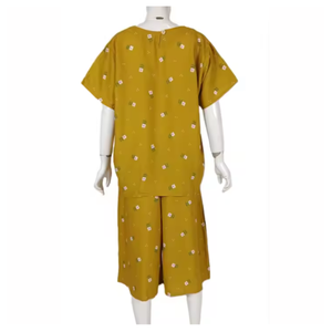 Conjunto de pijama de rayón de verano elegante para mujer, pantalones cortos de vestir de manga corta, Material suave a la moda, características térmicas transpirables, oferta - Product Image 3