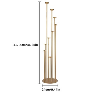 เชิงเทียนโลหะทรงสูงสำหรับตกแต่งพื้นเชิงเทียนทรงสูงแบบปรับความสูงได้ตามต้องการแท่นวางเทียนหลายชั้นพร้อมฐานทรงกลมดีไซน์หรูหรา - Product Image 3
