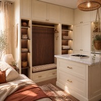 Armoire murale en bois sur mesure pour chambre à coucher Armoire de chambre à coucher Armoire intégrée pour meuble de chambre à coucher