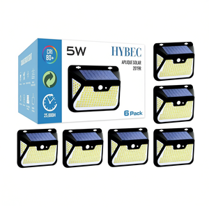5W 500LM IP65 <b>Silver</b> Solar <b>Wall</b> <b>Light</b> with Detector Garden Solar <b>Lights</b> - Product Image 2