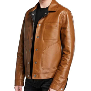 Chaqueta de Cuero Negra para Hombre, Estilo 2025, Abrigo Cálido de Invierno, Personalizable OEM, Forro de Poliéster con Piel Genuina, Decoración con Cremallera en Nurak - Product Image 4