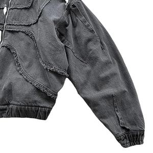 Sweat à capuche oversize en denim léger, écologique, tendance, très demandé, personnalisé, pour homme, décontracté, hip-hop, délavé à l'acide - Product Image 4