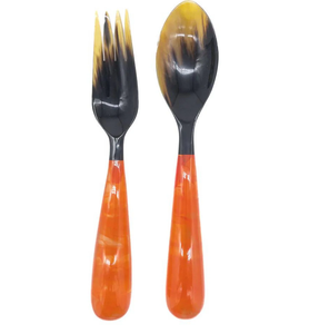 Top Quality Buffalo Horn Spoon Cutlery Set Resin Handle Unique Design Serving Food <b>Weddings</b> Wholesale Exports - Product Image 6