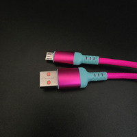 Cables USB a Micro USB V8 de Android, Tejidos, con Diseño Creativo, Brillantes, Multicolores, con Degradado de Arcoíris