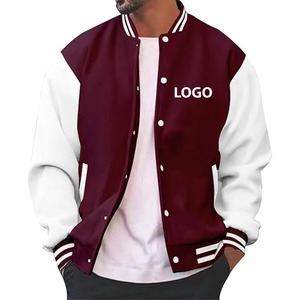 Chaqueta Varsity para Hombre 2026 con Forro Acolchado Informal, Chaqueta de Béisbol Transpirable con Botones y Parches Bordados en Chenilla Personalizados - Product Image 1