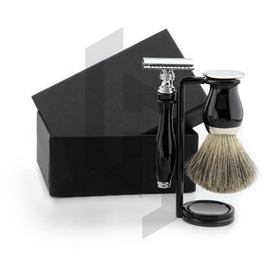 Shave Edge Men's Grooming <b>Shaving</b> <b>Kit</b> with Metal Handle and Badger Brush Classic Safety Razor Set Christmas Gift - Product Image 1