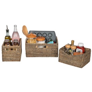 Cesta rectangular de ratán natural, cesta de almacenamiento hecha a mano, venta al por mayor, ecológica, hecha en Vietnam - Product Image 5