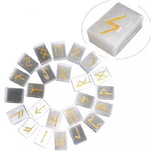 เซเลไนต์คริสตัลรูนจากหินควอตซ์วิคก้าธรรมชาติหินพลังงานสำหรับการทำสมาธิไวกิ้ง - Product Image 6