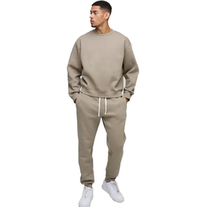 OME Men's Streetwear Sweatsuit Heavyweight 2 Pieces Cotton Hoodie and Sweatpants 300GSM 400GSM Oversized Baggy Tracksuit for Men - Product Image 1