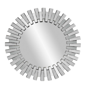 Cadre en métal argenté arrondi, bordure en métal artisanal, design luxueux, style élégant à fixer au mur, décoration intérieure pour chambre à coucher et salle de bain - Product Image 1