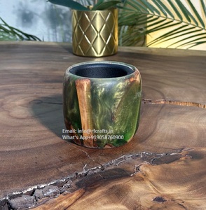 Elegante quemador de incienso Bakhoor de resina para Eid quemador Bakhoor bellamente diseñado con resina personalizada y madera para la decoración de su hogar - Product Image 2