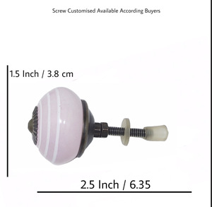 Gros boutons en céramique rose blanc rayé tiroir poignée d'armoire tire industriel pour cuisine chambre armoire salle à manger commode - Product Image 4