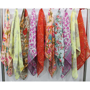 Women's Fashion Accessories Soft Silky Square Scarf Digital Printed Satin Silk <b>Head</b> <b>Wraps</b> - Product Image 4