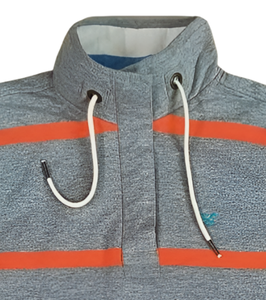 เสื้อโปโลแขนยาวผ้าฝ้ายย้อมสีสำหรับผู้ชายเสื้อโปโลแบบมีเชือกผูกคอสูงและกระเป๋าที่มีกระดุม - Product Image 2