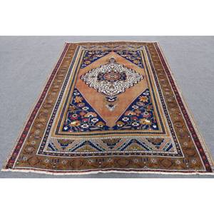 Tapis en laine Patchwork noir marron traditionnel 5.9x8.2 pieds fait à la main nouveau chevet Rectangle turc Vintage 9x12 Latex Polyester - Product Image 1