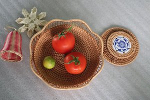 Wholesale Modern Rattan Storage <b>Baskets</b> and Trays Mother-of-Pearl Mosaic Tray From Vietnam - Product Image 4