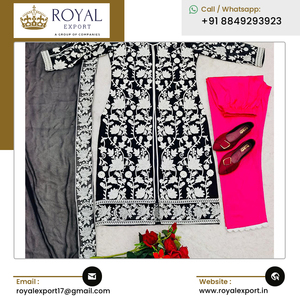 2023 Offre Spéciale haute qualité meilleure vente lancement nouveau faux Georgette Salwar costume avec broderie travail à vendre - Product Image 6