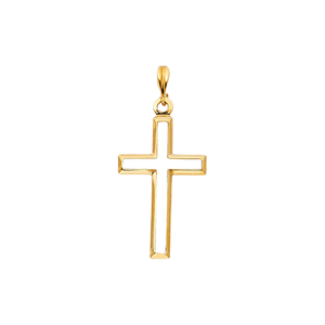 Colgante de Cruz religiosa chapado en oro amarillo de 14 quilates, símbolo de fe cristiana clásico, accesorio de joyería para niños con circón - Product Image 1