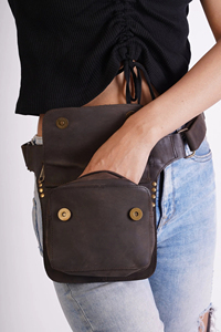 Sac de poitrine minimaliste en cuir véritable, sac à bandoulière, fermeture à glissière, imperméable, usage quotidien, toutes saisons, pour homme - Product Image 6