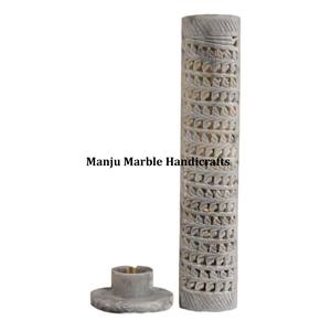 Producto curvado a mano de esteatita, el mejor producto colorido, quemador de incienso y soporte para palo con forma de torre para fines religiosos hindúes - Product Image 1